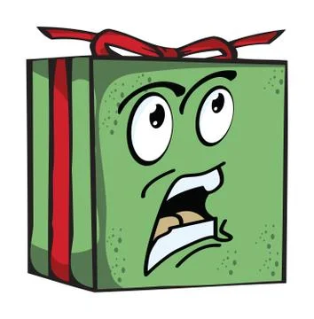 Gift  funny expression characters Stock Illustration