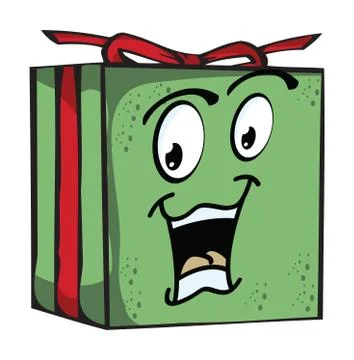 Gift funny expression characters Stock Illustration