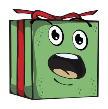 Gift funny expression characters Stock Illustration