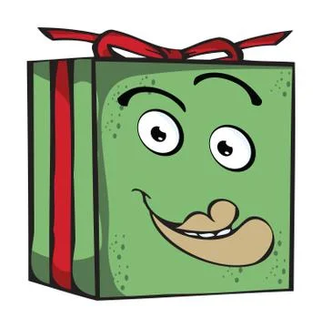 Gift funny expression characters Stock Illustration