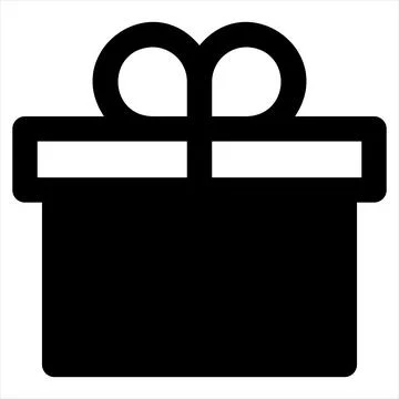 Gift glyph icon vector illustration isolated on white background Stock Illustration