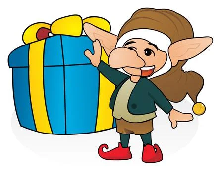 Gift from gnome Stock Illustration