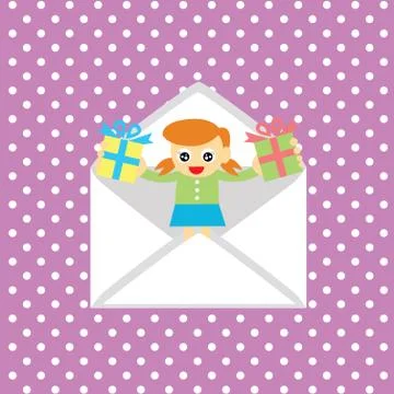 Gift for greeting card Stock Illustration