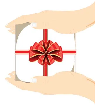 Gift in hand Stock Illustration