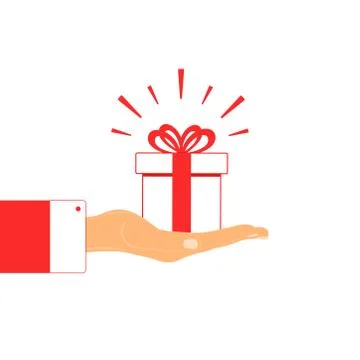 Gift in hand Stock Illustration