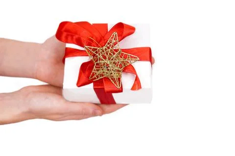 Gift in hands Stock Photos