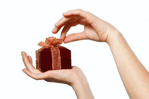 Gift in hands Stock Photos
