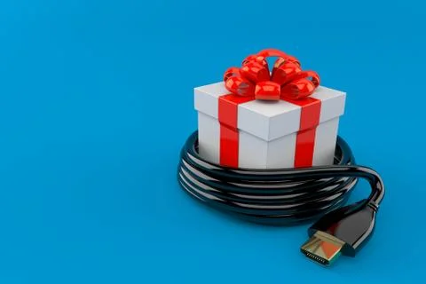 Gift with HDMI cable Stock Illustration