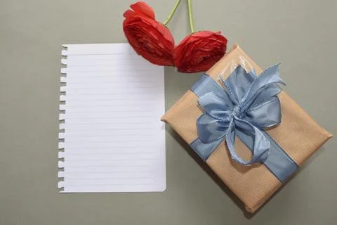 Gift from the heart to the loved one. Write a message. Stock Photos