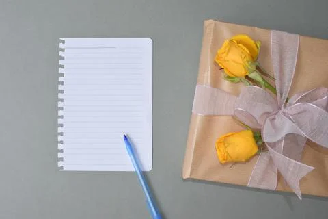 Gift from the heart to the loved one. Write a message. Stock Photos