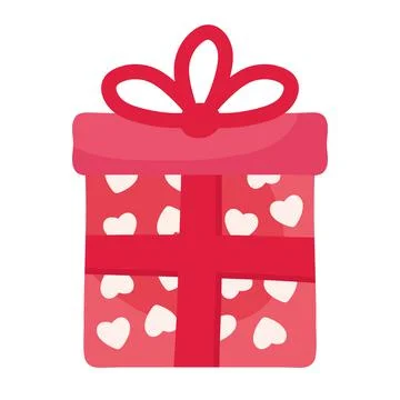 Gift with hearts love romantic pattern Stockillustratie