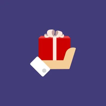 Gift holding in the hands of men. Stock Illustration