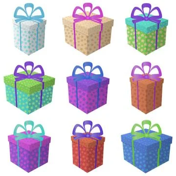 Gift holiday boxes Stock Illustration