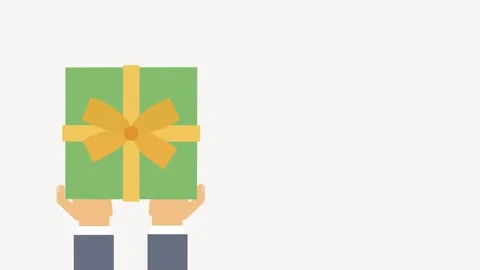 Gift for holiday flat icon animation for explainer video Stock Footage 243061569