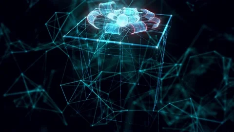 Gift hologram Close up Stock Footage 154775264