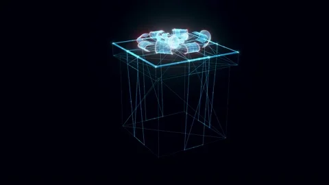 Gift hologram Rotating Stock Footage 154764460