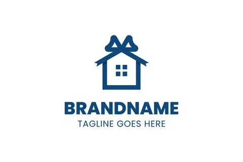 Gift House Simple Modern Logo, symbolizing thoughtful giving, comfort, and .. Stock Illustration