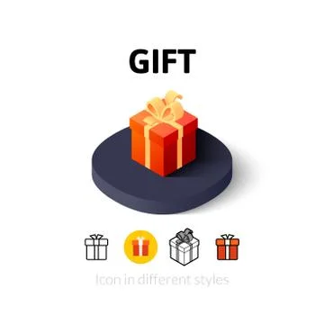 Gift icon in different style Stock Illustration