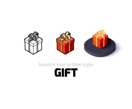 Gift icon in different style Stock-Illustration