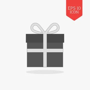 Gift icon. Flat design gray color symbol. Modern UI web navigation, sign. Stock Illustration