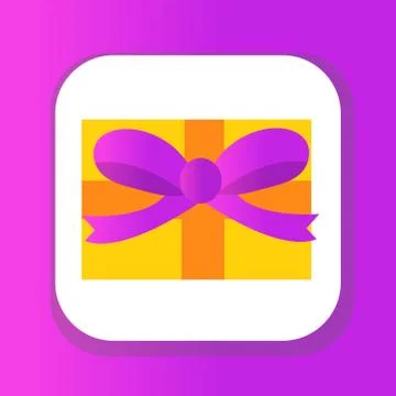 Gift icon, flat design. Isolated on white background. Vector illustration, clip Stock Illustration