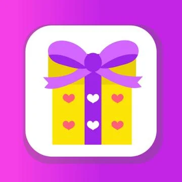 Gift icon, flat design. Isolated on white background. Vector illustration, clip Stock Illustration