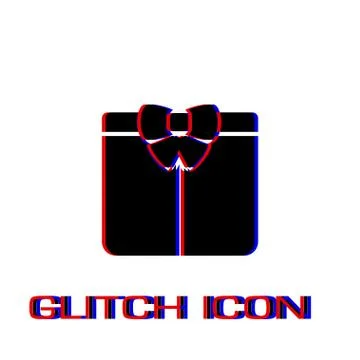 Gift icon flat Stock Illustration