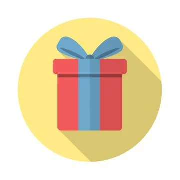 Gift icon in flat style Stock Illustration