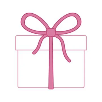 Gift icon in flat style isolated on white background. Stock Illustration