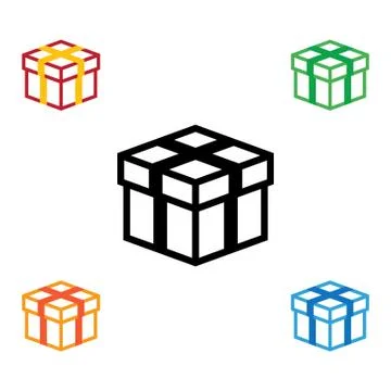Gift icon flat vector, christmas gift icon Illustrazione stock