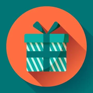 Gift Icon flat Vector Stock Illustration