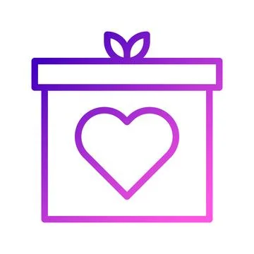 Gift icon gradient purple pink style valentine illustration vector element .. Ilustração Stock
