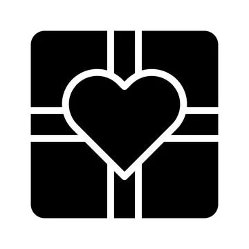 Gift icon gradient solid valentine illustration vector element and symbol p.. Illustrazione stock