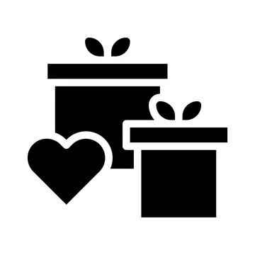 Gift icon gradient solid valentine illustration vector element and symbol p.. Ilustração Stock