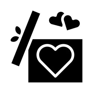 Gift icon gradient solid valentine illustration vector element and symbol p.. Ilustração Stock