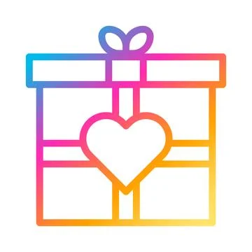 Gift icon gradient style valentine vector illustration perfect. Ilustração Stock