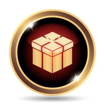 Gift icon. Internet button on white background.. Stock Illustration