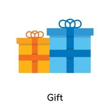 Gift icon isolated on white background Free Stock Illustration