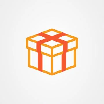 Gift icon logo vector design Illustrazione stock