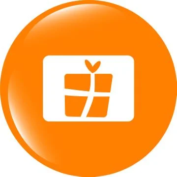 Gift icon - metal app button for christmas and halloween Illustrazione stock