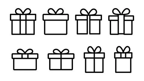 Gift icon set. gift vector icon. birthday gift Stock Illustration