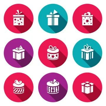 Gift icon set Stock Illustration