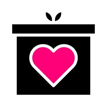 Gift icon solid black pink style valentine vector illustration perfect. 스톡 일러스트