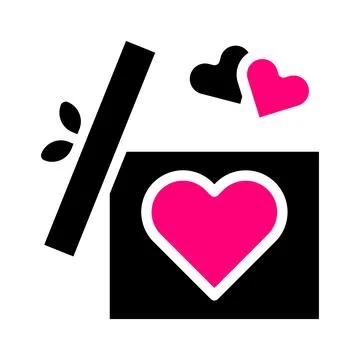 Gift icon solid black pink style valentine vector illustration perfect. Illustrazione stock