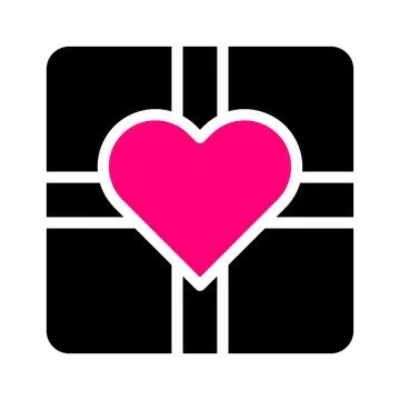 Gift icon solid black pink style valentine vector illustration perfect. イラスト素材