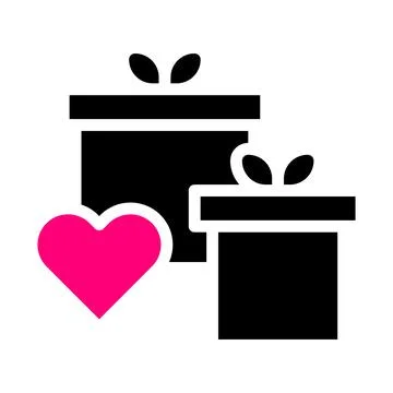 Gift icon solid black pink style valentine vector illustration perfect. Illustrazione stock