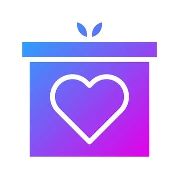 Gift icon solid gradient style valentine illustration vector element and sy.. Ilustração Stock