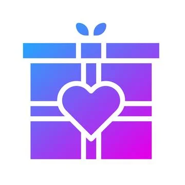 Gift icon solid gradient style valentine illustration vector element and sy.. Illustrazione stock