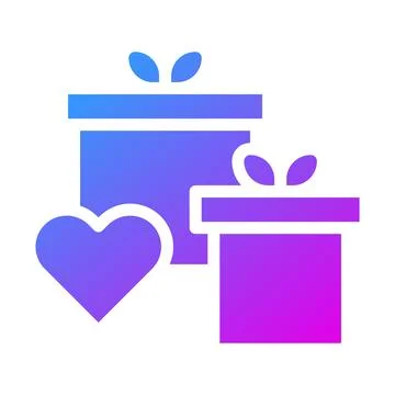 Gift icon solid gradient style valentine illustration vector element and sy.. Ilustração Stock