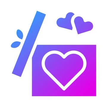 Gift icon solid gradient style valentine illustration vector element and sy.. Ilustração Stock
